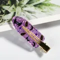 Halloween purple glitter resin hair clip with spooky black bat and coffin patterns - Glitter Purple Bat