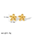 Gold Polished Flower Studs (TE6919-G)