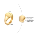 Minimalist gold plated stainless steel signet ring with high polished finish for men - US 8 / Round Signet Style / Gold
