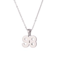 Silver-finished necklace with 18K gold plating featuring a bold number 98 pendant - Silver (98)