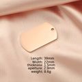 Rose gold stainless steel dog tag pendant dimensions: 39mm length and 22mm width - Rose Gold (39mm*22mm)