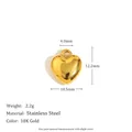 18K gold-plated heart pendant in stainless steel measuring 10.5mm by 12.2mm - Heart Pendant-Gold-Small