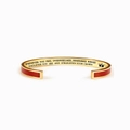 Gold plated stainless steel crown bangle with red enamel and motivational engraving - Daughter / Red