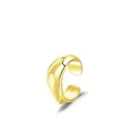 Anillo abierto de ondas orgánicas irregulares en plata de ley 925 dorada con contraste - Plata 925 / Dorado