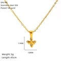 Close-up of 18k gold plated bee pendant necklace on stainless steel 45cm chain - Gold Rhinestone Bee Style (SP614G)
