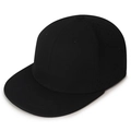 Gorra hip-hop negra de visera plana con orificios de ventilación cortados con láser - Elástico 57-58 / Negro