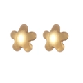 Minimalist 18K gold plated flower-shaped stud earrings with polished finish and pearls - Star Stud Earrings Gold