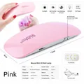 Pink 6W mini UV LED nail lamp with mouse shape design and 6 LEDs for curing gel polish - Pink Mouse Nail Lamp 6W