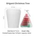 Origami Christmas tree silicone mold and gradient finished candle size specifications - Origami Christmas Tree / White Semi-Transparent