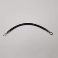 Detail of black leather handbag strap with polished silver metal swivel lobster hooks - Black with Silver Hook