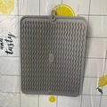 Grey silicone drying mat with anti-slip wave texture and hanging hole for kitchen - 40*30cm Square / Gray