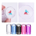 Nail art stamper set with clear silicone head and scrapers in five assorted colors - DE005-1 Stamper / Pink
