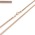Rose gold round snake chain necklace 2.5mm width and 500mm length with lobster clasp - Rose Gold 2.5mmx500mm(KN203771-Z)