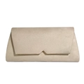 Elegante pochette in velluto beige champagne con design minimalista della patta a V - Albicocca