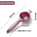 Manual cherry pink zinc alloy lemon squeezer with 22cm total length and 8cm outer diameter - Simple Packaging / Pink