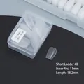 Short trapezoid matte press-on nails size 8 in translucent finish with 50 pieces box - DA04 Matte Short Trapezoid No.8 50Pcs