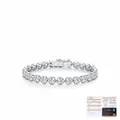 S925 sterling zilveren moissanite tennisarmband, 18 cm lengte met 5 mm ronde stenen - 5mm Bubbelarmband (MSB0213) / 18cm (Met GRA-certificaat)