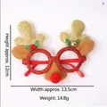 Sparkly reindeer Christmas glasses with gold antlers and red frames for festive parties - Gold Cat Ear Reindeer Antlers