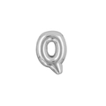 Balloon style letter Q charm in polished silver finish for DIY watch band jewelry - Letter Q / Silver