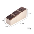 Three-tier beige and brown jewelry stand for rings and earrings display, 15.5cm length - Triple Tier Ring Display
