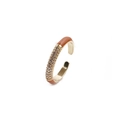 Adjustable gold ring with orange enamel drips and shimmering zircon stones for women - Orange