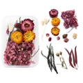 Macro view of preserved flower DIY material kit with pink hydrangea and colorful dried plants - 05 Dried Flower 1 Box 32g