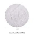 White round lace jewelry display mat with 27cm diameter featuring intricate floral embroidery - Round Lace Cloth White