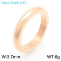 Polished golden stainless steel ring, 3.7mm width, size 6-12 available for stacking - US 7 / Polished Rose Gold (KR112666-GC)