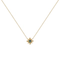 Elegante 18K vergulde zonnebloem ketting met vurige blauwe opaal steen in minimalistische stijl - Ketting / Groen