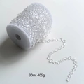 Transparent crystal bead garland on a roll, 30m length for Christmas tree decoration - 1cm Transparent Bead Chain 30m