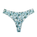 Nahtloser Tanga mit floralem Druck in Hellblau und Weiß für Damen, bequemer Stil - Blau Mit Kleinen Weißen Blumen