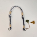 Adjustable nylon shoulder strap with houndstooth weave and colorful tassels for bags - Houndstooth Woven / Grey Rope - Grey Strap