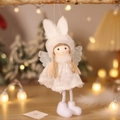 Plush Christmas angel doll with white lace dress and bunny ears decoration - White Rabbit Ear Angel Doll