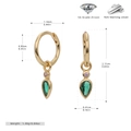 Detailansicht goldener S925 Silberohrringe mit grünen Zirkonia und rosa Kristallen - 925 Silber Gelbgold beschichtet