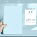 Light blue A5 faux leather notebook with 160 pages for minimalist office journaling - Light Blue