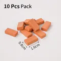 Miniature red clay bricks set of 10 pieces for model building and DIY cake decoration - Soft Clay Mini Red Bricks