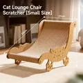 Small wooden cat lounge scratcher with sisal surface and cute cat head silhouette - Small