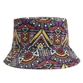 Ethnic geometric print bucket hat with bohemian multi-color patterns for sun protection - Style 2-Bohemian Print