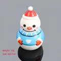 Cute slow rising snowman squishy toy in blue and red outfit, weight 32g, size 6x9.7cm - Snowman