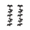 Halloween black bat dangle earrings with glitter finish for women festive jewelry - Black Bat String Style