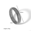 Sleek silver stainless steel flexible bracelet with 69mm diameter and 16mm width design - Silver 16mm Width Style (TB7071-16-S)