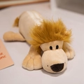 Astuccio di peluche a forma di leone con criniera marrone e cerniera bianca per scuola - Leone marrone chiaro