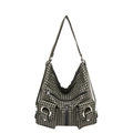 Grande borsa tote pied-de-poule con tasche multiple a cerniera e tracolla regolabile - Houndstooth