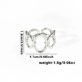 Silver fish tail titanium steel open ring with hollow oval chain design - TYR0418 / Silver Oval Link