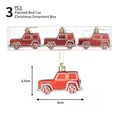 3er-Set rote bemalte Auto-Weihnachtsanhänger mit Glitzerdetails und goldenem Aufhängeband - 8cm Rot-Weiß Bemalte Auto-Ornamente (3er-Set)