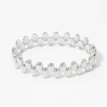 Pulsera minimalista de acero inoxidable plateado con eslabones de cuentas pulidas mujer - Plata (PA1224)