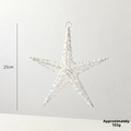 Stella di Natale da appendere da 25cm in argento glitterato con trama a trama intrecciata - 25cm / Bianco