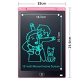 Tavoletta da scrittura LCD rosa da 12 pollici per bambini con schermo monocromatico - Schermo Monocromatico da 12 Pollici / Rosa