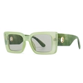 Modern light green square sunglasses with dark marble temple and gold round detail - Light Green Frame Light Gray Lens (C2)