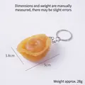 Lifelike 5cm amber resin abalone food model keychain with a silver metal keyring - Light Soft-hearted Abalone-With Keychain